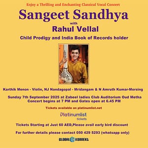 Sangeet Sandhya with Rahul Vellal Live in Dubai Concerts