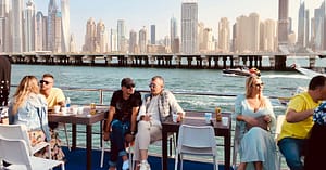 Embark On Dubais Starlit Marina Sunset/Diner Cruise For 4 People Dubai