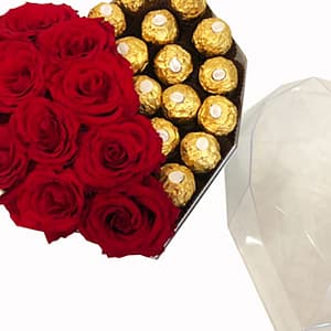 Roses With Ferrero Chocolates Dubai