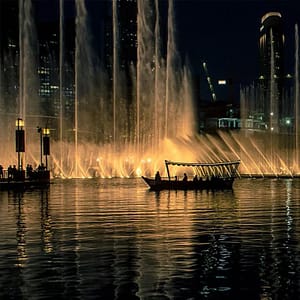 The Dubai Fountain Lake Ride Burj Khalifa
