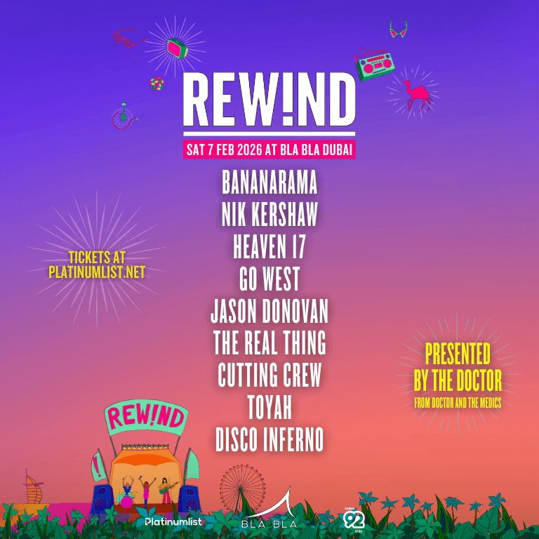 REW!ND Fest DXB 2026 – The Ultimate 80s & 90s Experience Returns to Bla Bla! Festival