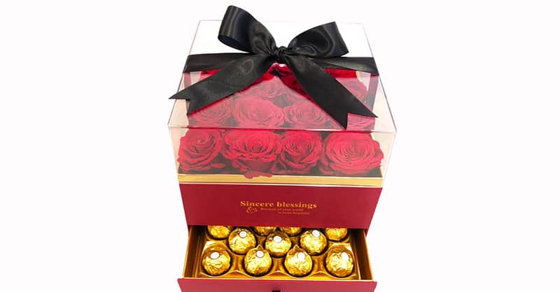 Roses With Ferrero Chocolates Dubai - Image 2